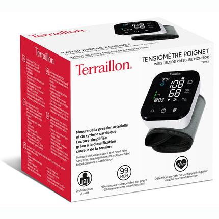 Wrist Blood Pressure Monitor – USB-C Rechargeable, Large LCD