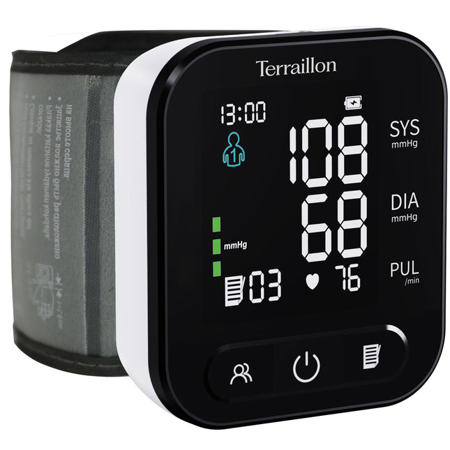 Wrist Blood Pressure Monitor – USB-C Rechargeable, Large LCD