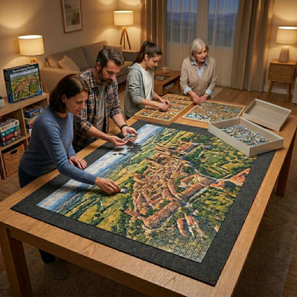 XL Foldable Felt Jigsaw Mat – Non-Slip Grey Surface