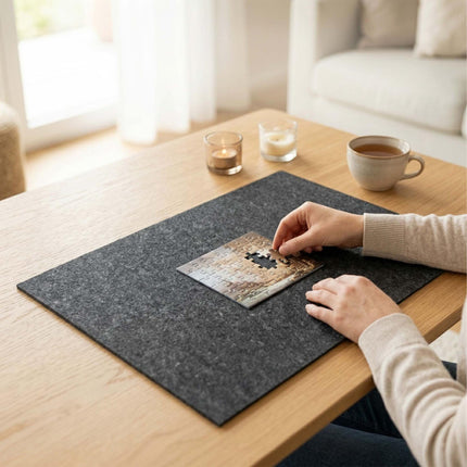 XL Foldable Felt Jigsaw Mat – Non-Slip Grey Surface