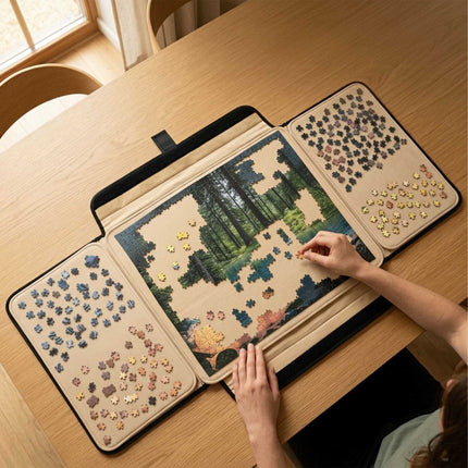 XL Puzzle Case with Handle – Non-Slip, 2 Trays