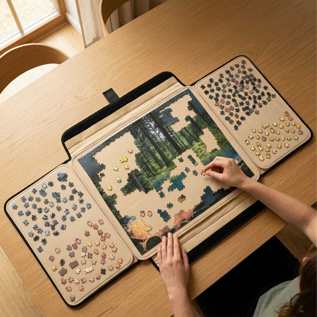 XL Puzzle Case with Handle – Non-Slip, 2 Trays