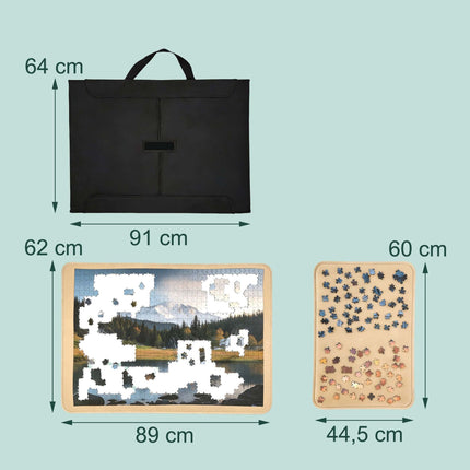 XL Puzzle Case with Handle – Non-Slip, 2 Trays