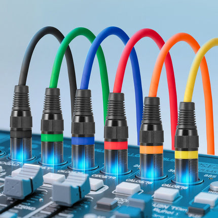 XLR Microphone Cables, 6-Pack 15 ft Shielded 3-Pin