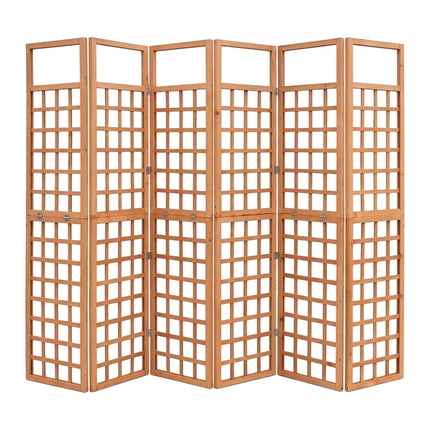 XL Wooden Trellis Screen, Light Brown, 6 Panels