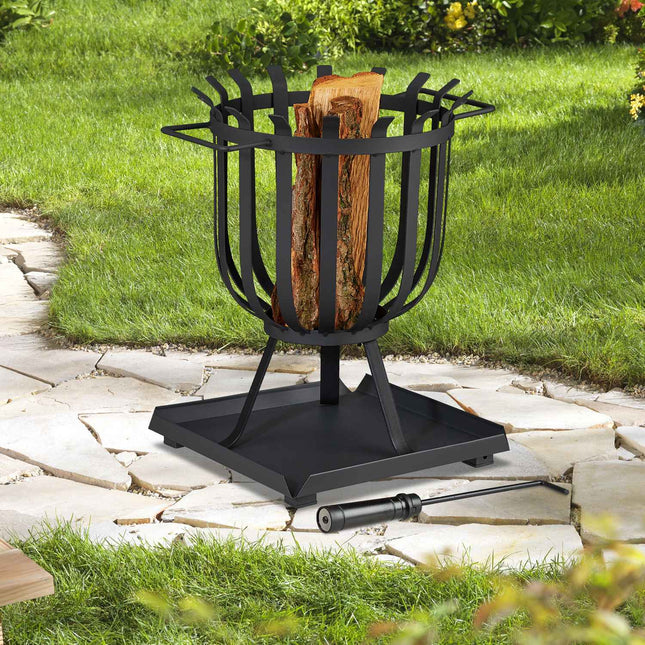XL fire basket with base plate