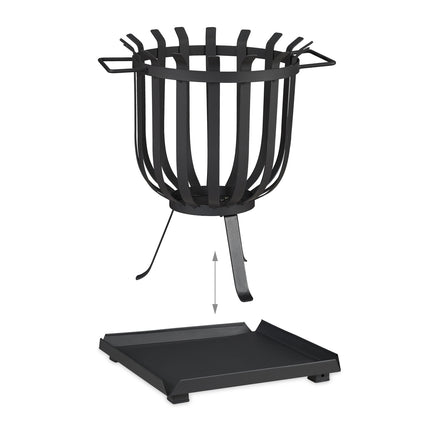 XL fire basket with base plate