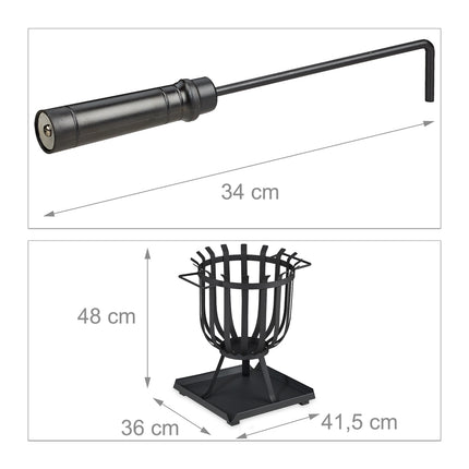 XL fire basket with base plate
