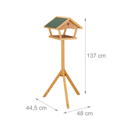 XXL Bird Feeder with Stand – Fir Wood, Weatherproof Roof