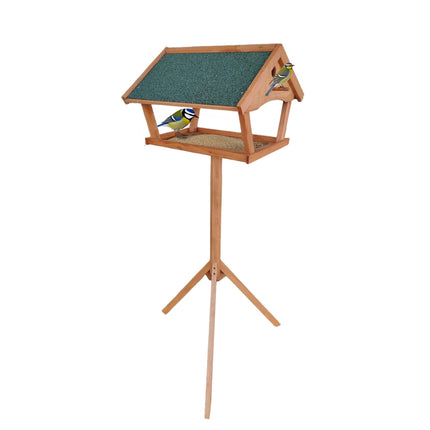 XXL Bird Feeder with Stand – Fir Wood, Weatherproof Roof
