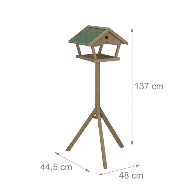 XXL Bird Feeder with Stand – Weatherproof, Fir Wood