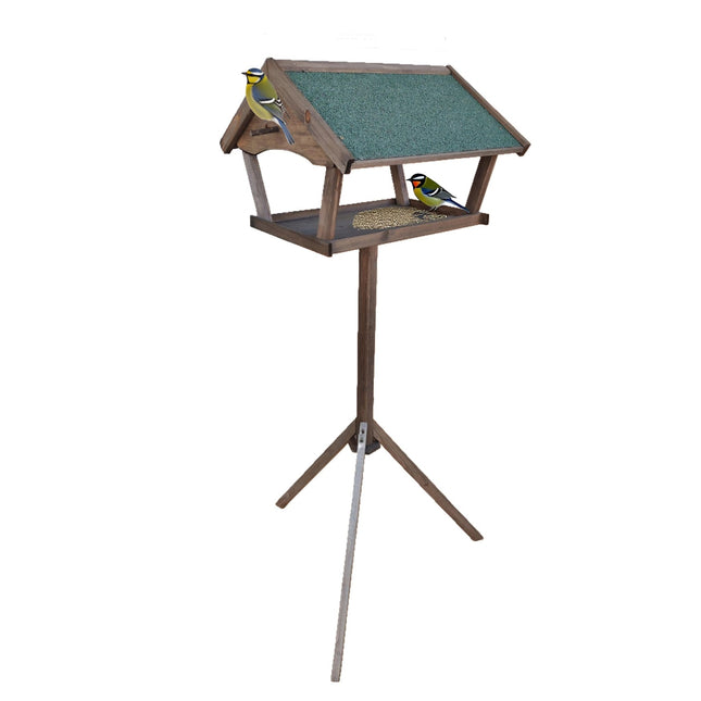 XXL Bird Feeder with Stand – Weatherproof, Fir Wood