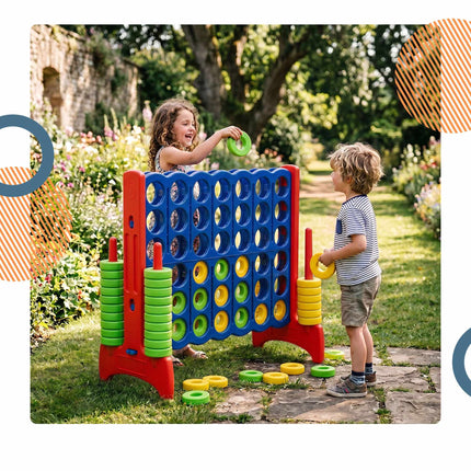 XXL Connect Four Game – Blue-Red, 110x120x55 cm