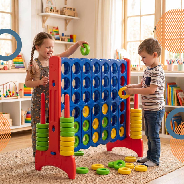 XXL Connect Four Game – Blue-Red, 110x120x55 cm