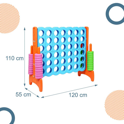 XXL Connect Four Game – Light Blue-Orange, Plastic