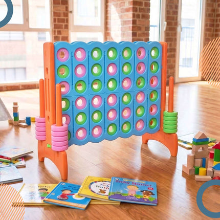 XXL Connect Four Game – Light Blue-Orange, Plastic