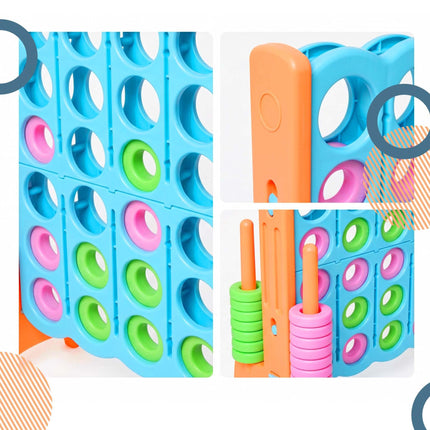 XXL Connect Four Game, Light Blue-Orange, with Bag