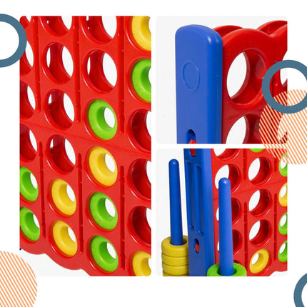 XXL Connect Four Game – Red & Blue, Outdoor, Plastic