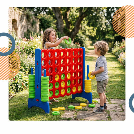 XXL Connect Four Game – Red & Blue, Outdoor, Plastic
