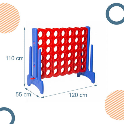 XXL Connect Four Game – Red & Blue, Outdoor, Plastic