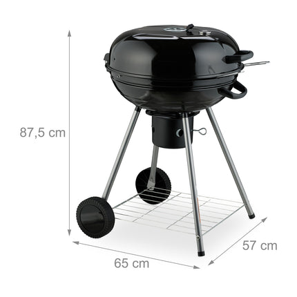 XXL Kettle BBQ Grill with Wheels, Large Cooking Surface