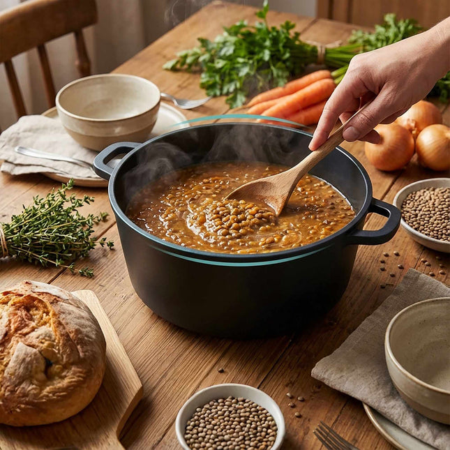 XXL Non-Stick Cast Aluminium Soup Pot with Lid