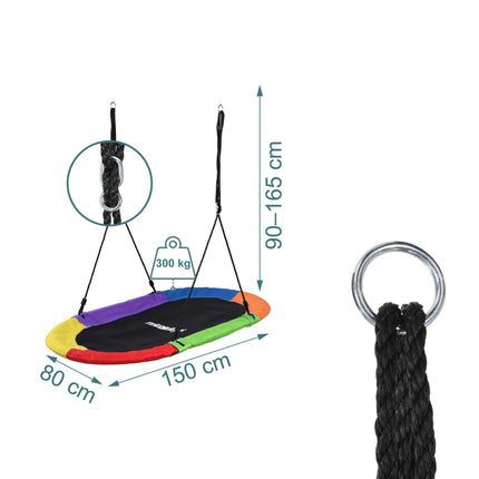 XXL Oval Nest Swing, 300kg Capacity, Adjustable Height
