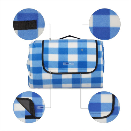 XXL Picnic blanket blue and white checkered