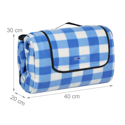 XXL Picnic blanket blue and white checkered