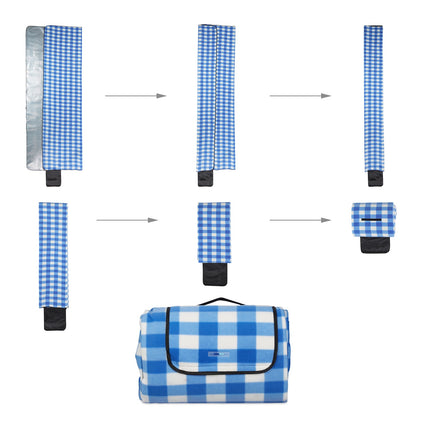 XXL Picnic blanket blue and white checkered