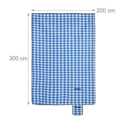 XXL Picnic blanket blue and white checkered