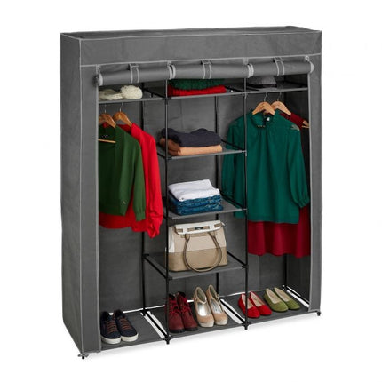 XXL fabric wardrobe with 2 clothes rails