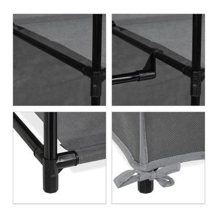 XXL fabric wardrobe with 2 clothes rails