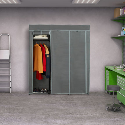 XXL fabric wardrobe with 2 clothes rails
