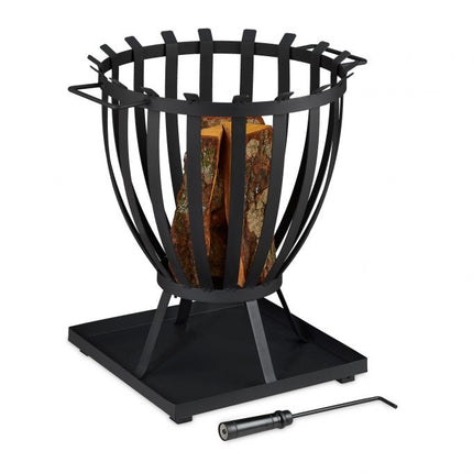 XXL fire basket with base plate
