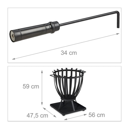 XXL fire basket with base plate