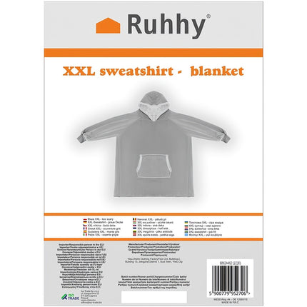 XXL sweatshirt - gray blanket Ruhhy 24402