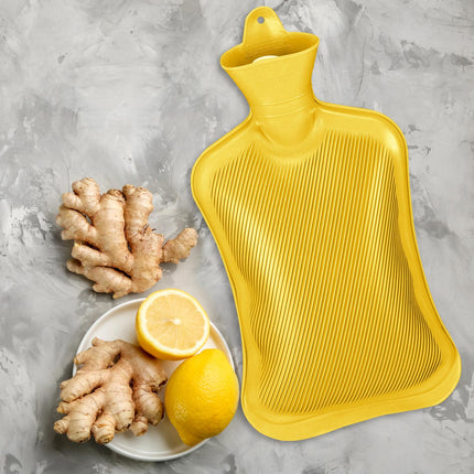 Yellow Hot Water Bottle 2L – Leak-Proof, Pain Relief