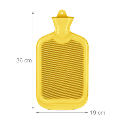 Yellow Hot Water Bottle 2L – Leak-Proof, Pain Relief