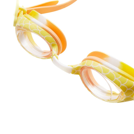 Yellow Junior Mermaid Swimming Goggles, Anti-Fog Lens