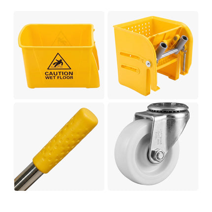 Yellow Mop Trolley with Press, 22L Capacity