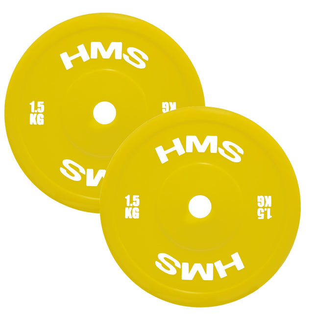 Yellow PE Olympic Weight Plates, 2 x 1.5 kg