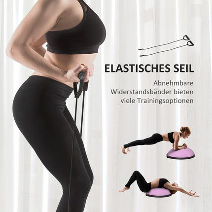 Yoga Hemisphere Balance Trainer with rope, light purple, Ø 64cm