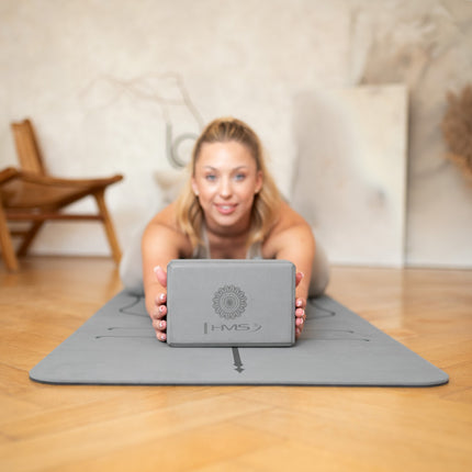 Yoga Block, Gray, Supportive Foam