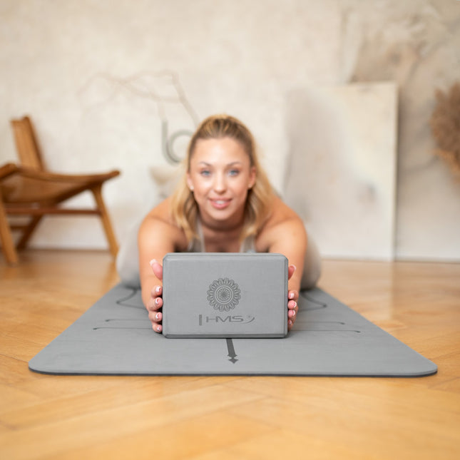 Yoga Block, Gray, Supportive Foam