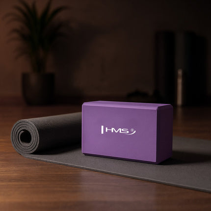 Yoga Block, Purple, Lightweight Foam, Non-Slip