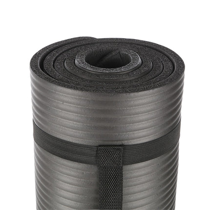 Yoga Mat, Non-Slip, Black, 15mm Thickness