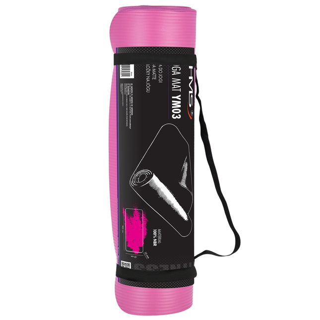 Yogamat, roze, antislip, 6 mm dik