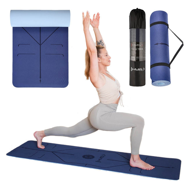 Yogamat TPE, donkerblauw, antislip, 10 mm dik