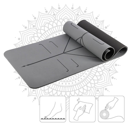 Yoga Set – Gray TPE Mat, Block, Strap